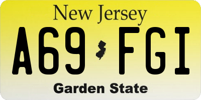 NJ license plate A69FGI