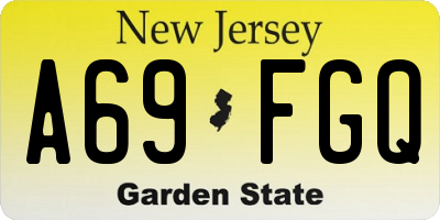 NJ license plate A69FGQ