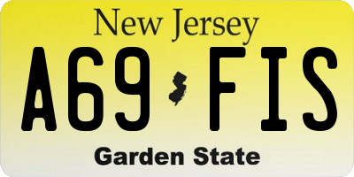 NJ license plate A69FIS