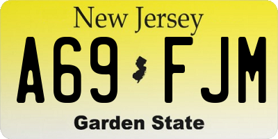 NJ license plate A69FJM