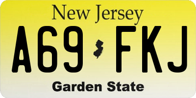 NJ license plate A69FKJ