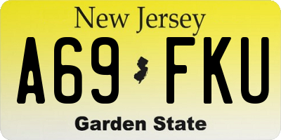 NJ license plate A69FKU