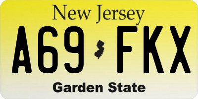 NJ license plate A69FKX