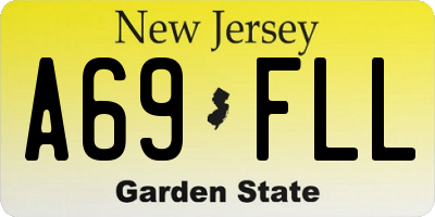NJ license plate A69FLL