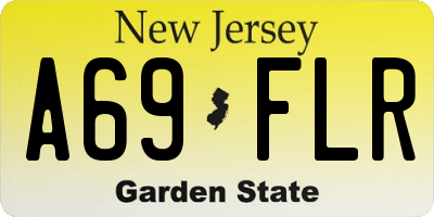 NJ license plate A69FLR