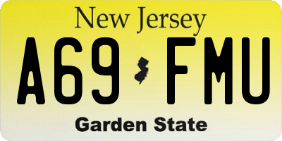 NJ license plate A69FMU