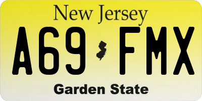 NJ license plate A69FMX