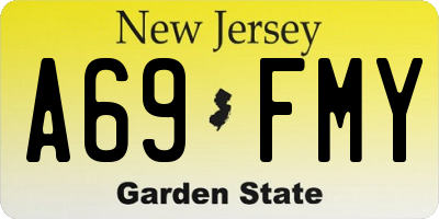 NJ license plate A69FMY