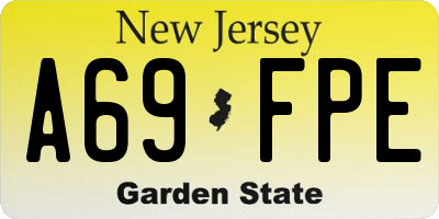 NJ license plate A69FPE
