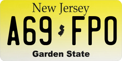 NJ license plate A69FPO