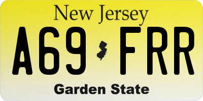 NJ license plate A69FRR