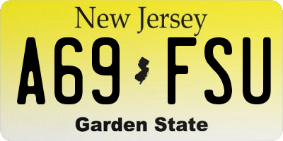 NJ license plate A69FSU