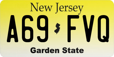 NJ license plate A69FVQ