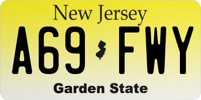 NJ license plate A69FWY