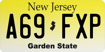 NJ license plate A69FXP