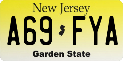 NJ license plate A69FYA