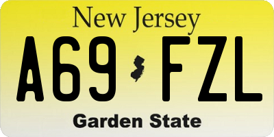 NJ license plate A69FZL