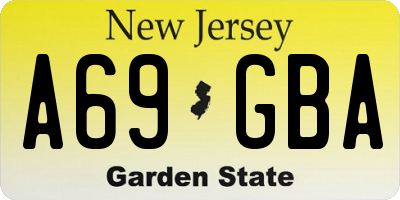 NJ license plate A69GBA
