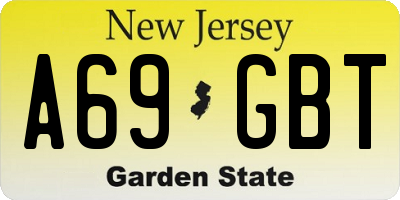 NJ license plate A69GBT