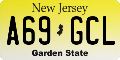 NJ license plate A69GCL