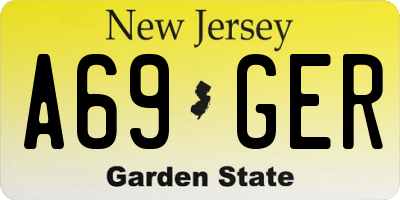NJ license plate A69GER
