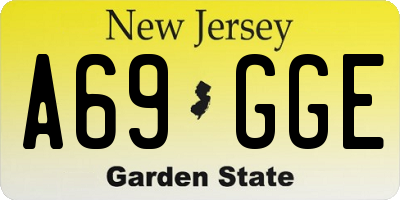 NJ license plate A69GGE