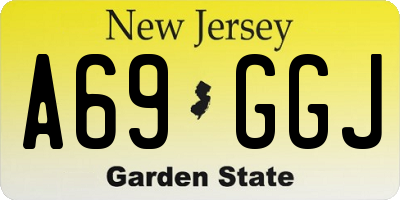 NJ license plate A69GGJ