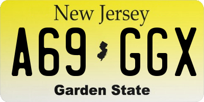 NJ license plate A69GGX
