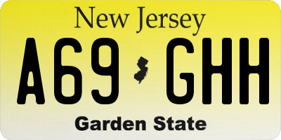 NJ license plate A69GHH