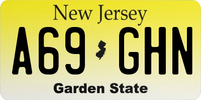 NJ license plate A69GHN