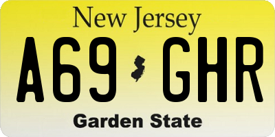 NJ license plate A69GHR
