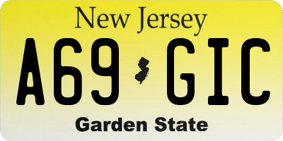 NJ license plate A69GIC