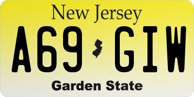 NJ license plate A69GIW