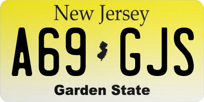 NJ license plate A69GJS