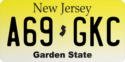 NJ license plate A69GKC