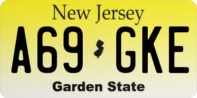 NJ license plate A69GKE