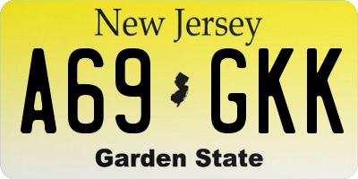NJ license plate A69GKK