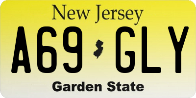 NJ license plate A69GLY