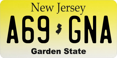 NJ license plate A69GNA