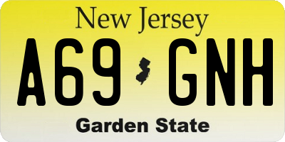 NJ license plate A69GNH