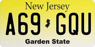 NJ license plate A69GQU