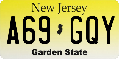 NJ license plate A69GQY