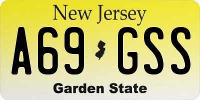 NJ license plate A69GSS