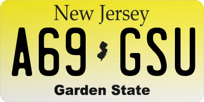 NJ license plate A69GSU