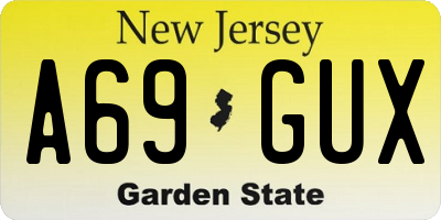 NJ license plate A69GUX