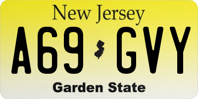 NJ license plate A69GVY