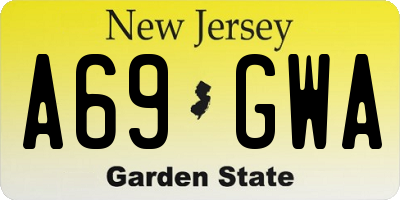 NJ license plate A69GWA