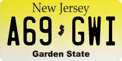 NJ license plate A69GWI