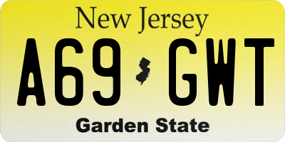 NJ license plate A69GWT