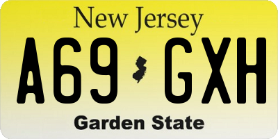 NJ license plate A69GXH